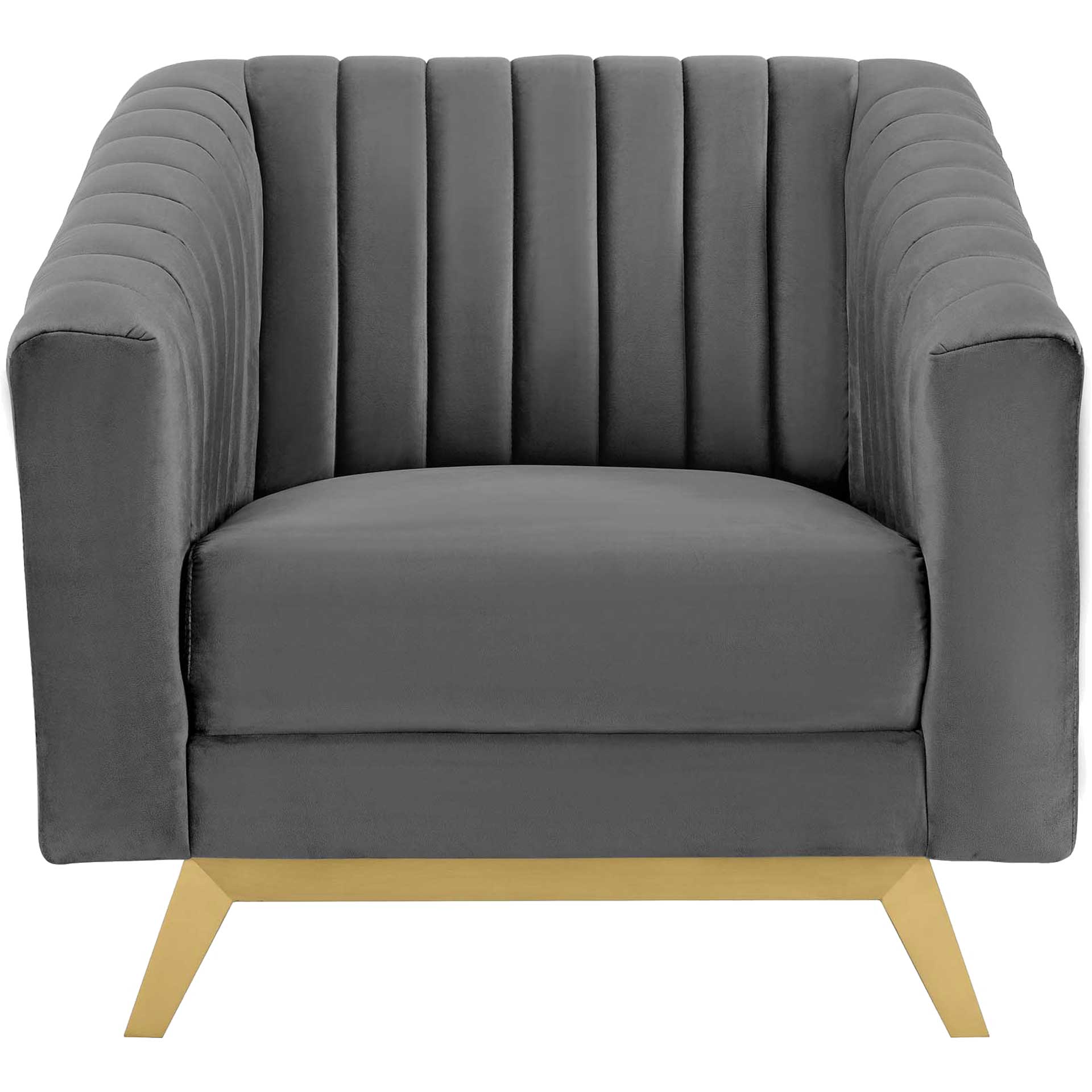 Vanessa Velvet Armchair Gray - Image 2