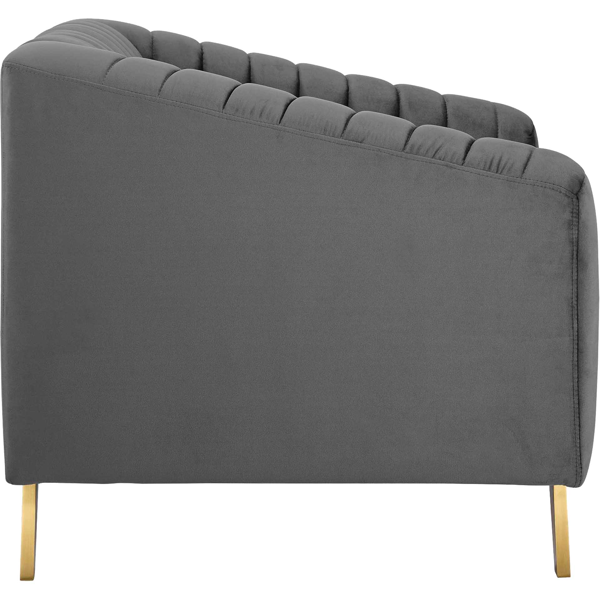 Vanessa Velvet Armchair Gray - Image 3