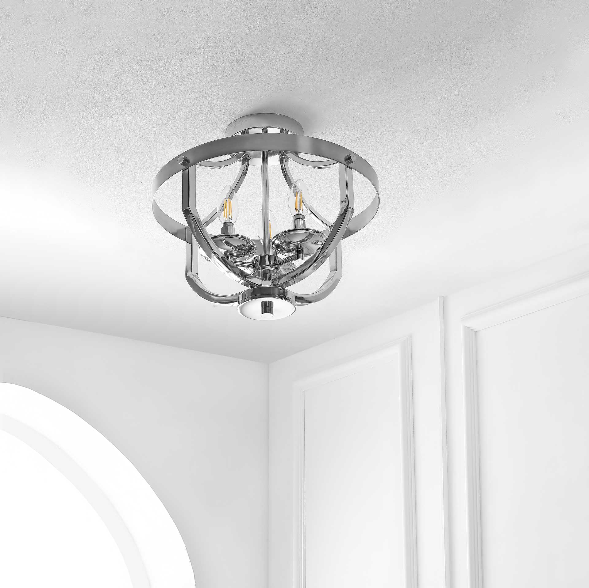 Vaughn Flush Mount Nickel Brass - Image 3