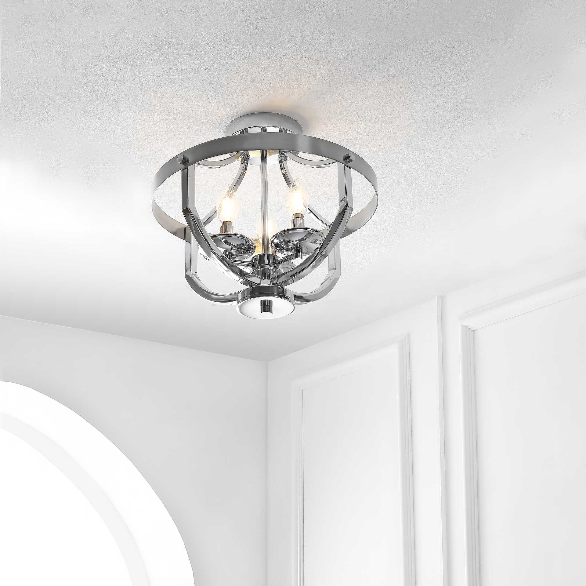 Vaughn Flush Mount Nickel Brass - Image 4