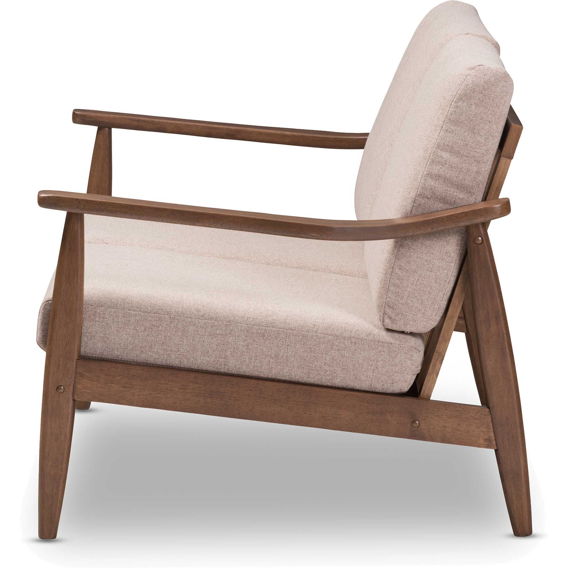 Vega Fabric Upholstered Loveseat Light Brown/Walnut - Image 3