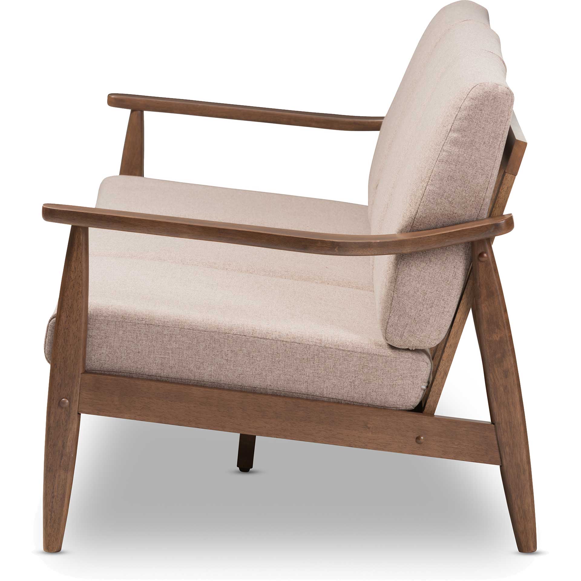 Vega Fabric Upholstered Sofa Light Brown/Walnut - Image 3