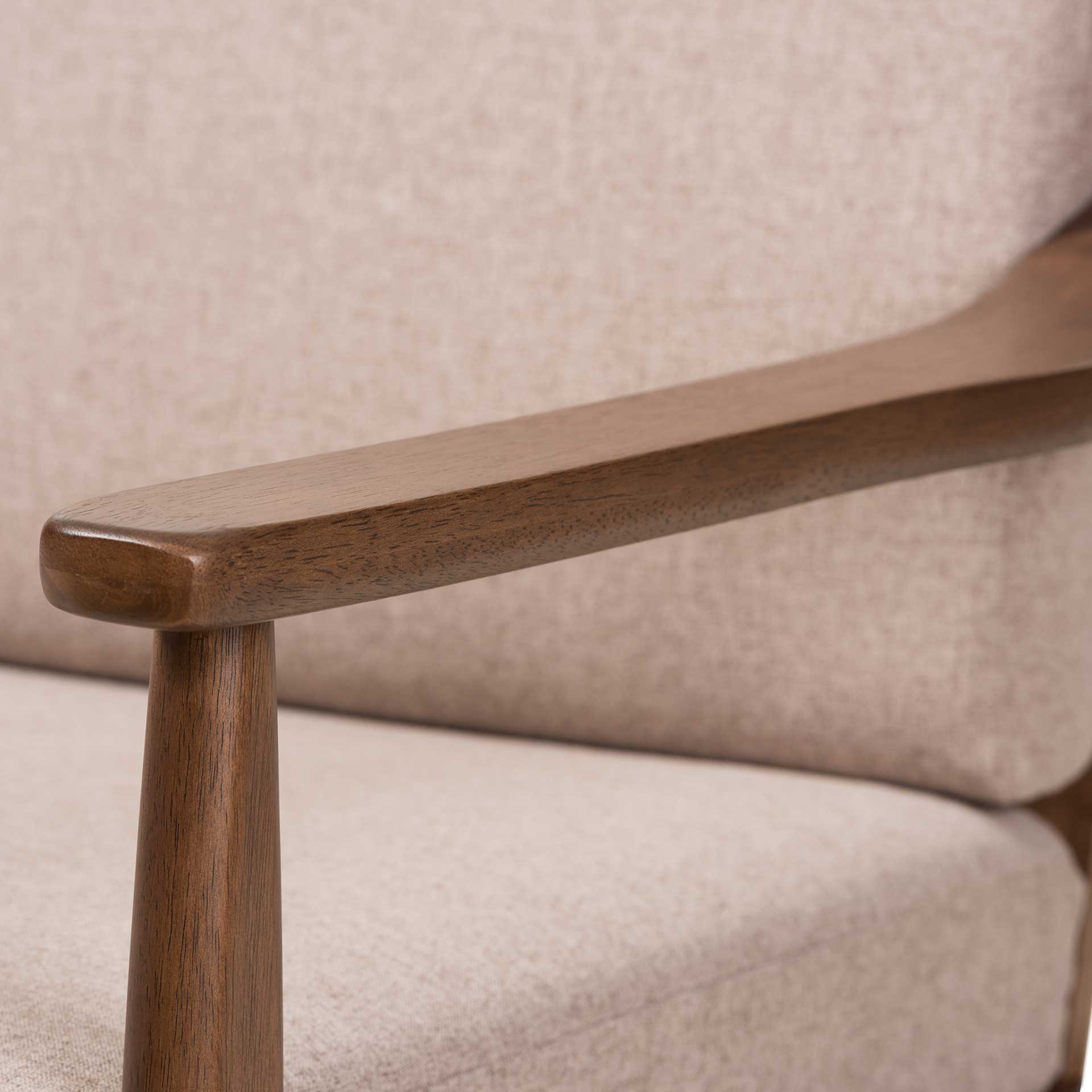 Vega Fabric Upholstered Sofa Light Brown/Walnut - Image 4