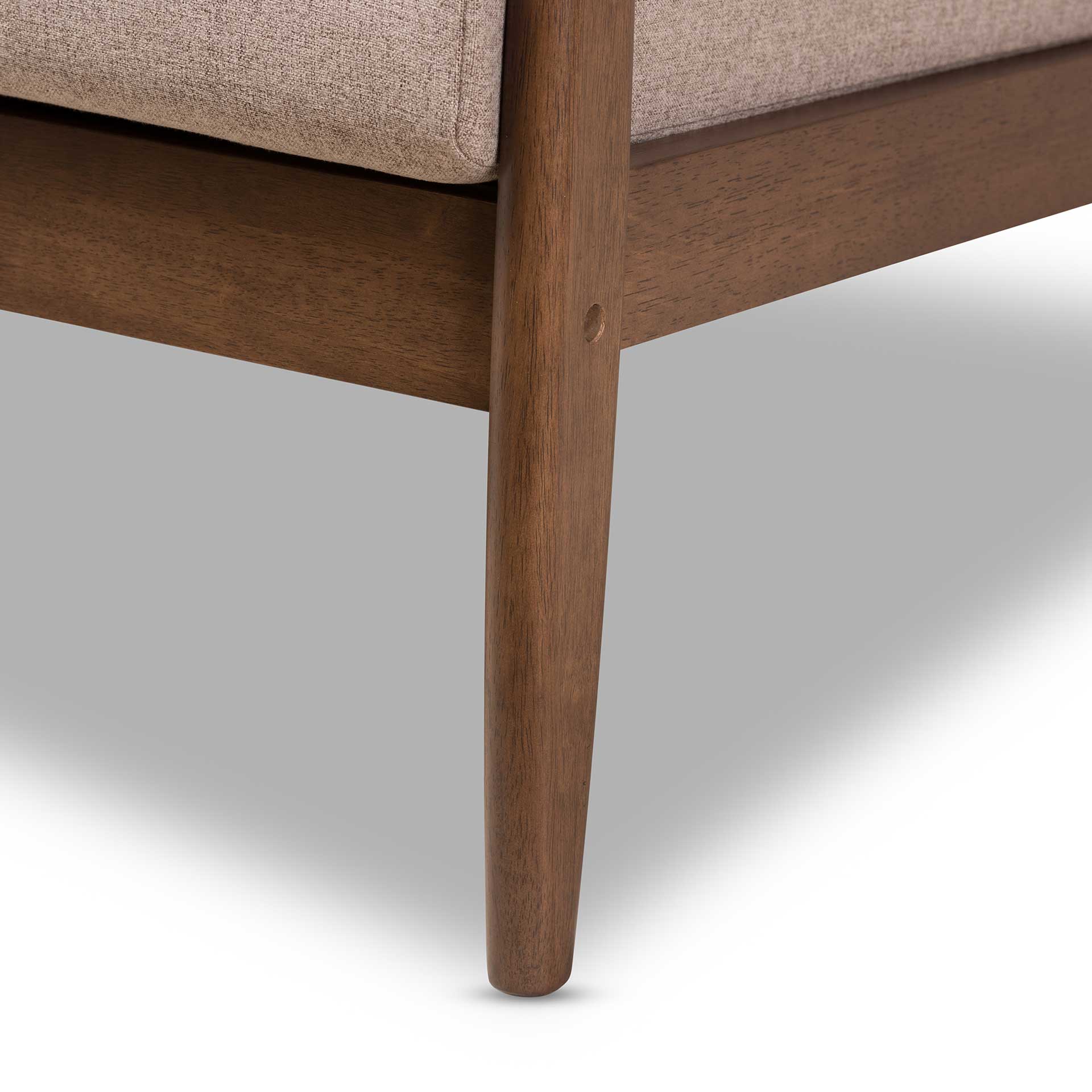 Vega Fabric Upholstered Sofa Light Brown/Walnut - Image 5