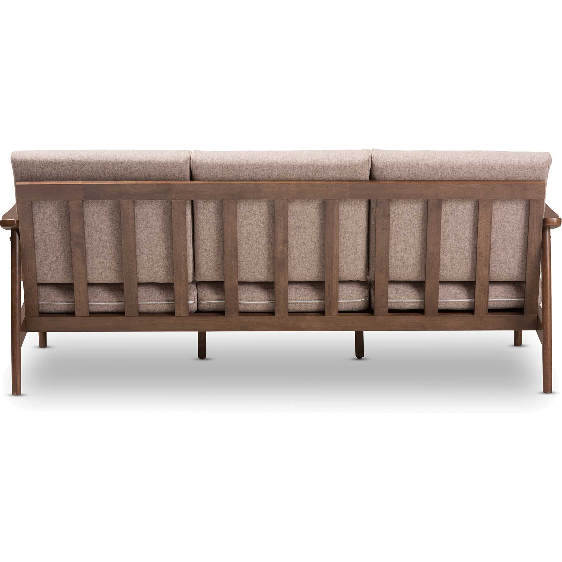 Vega Fabric Upholstered Sofa Light Brown/Walnut - Image 6