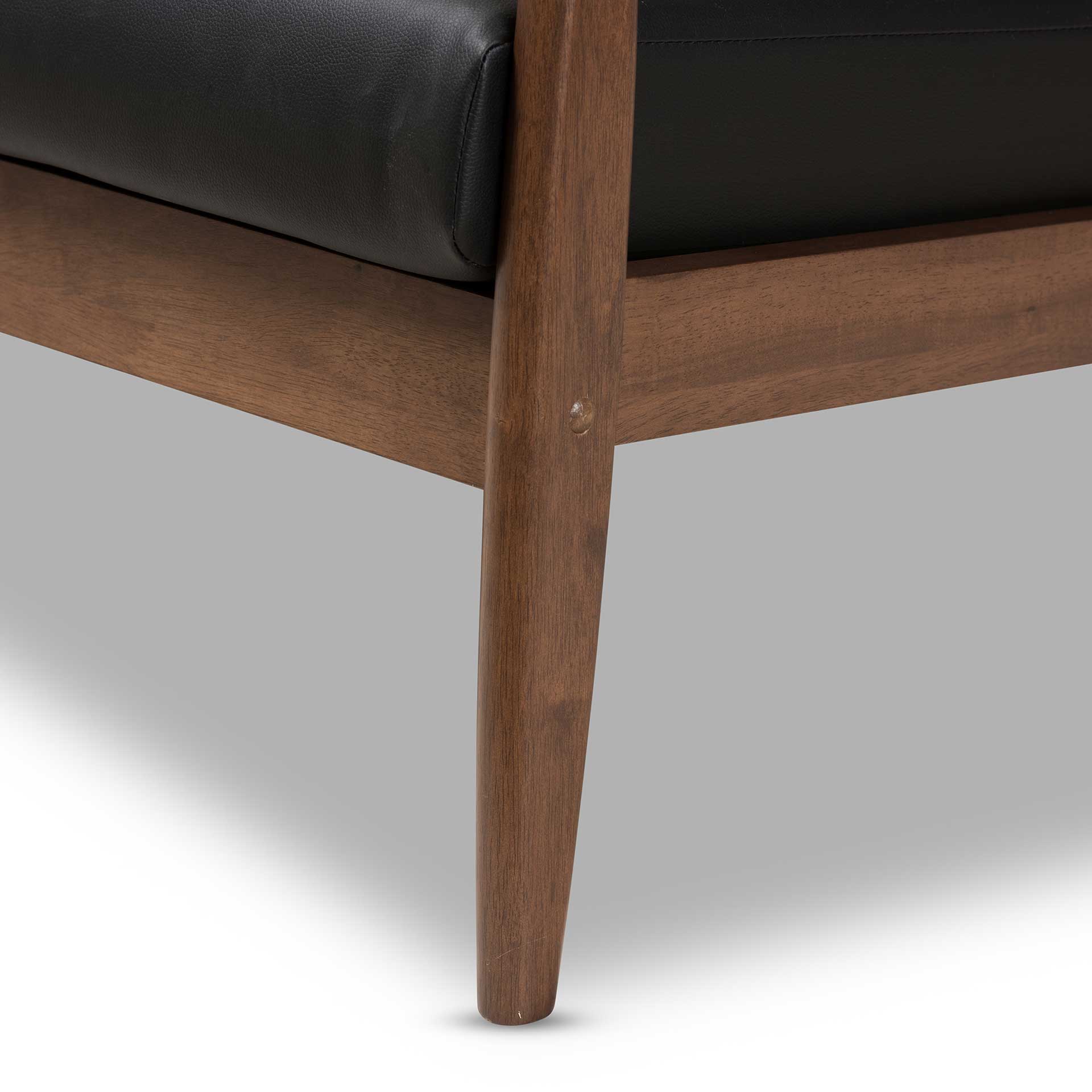 Vega Faux Leather Loveseat Black/Walnut - Image 5