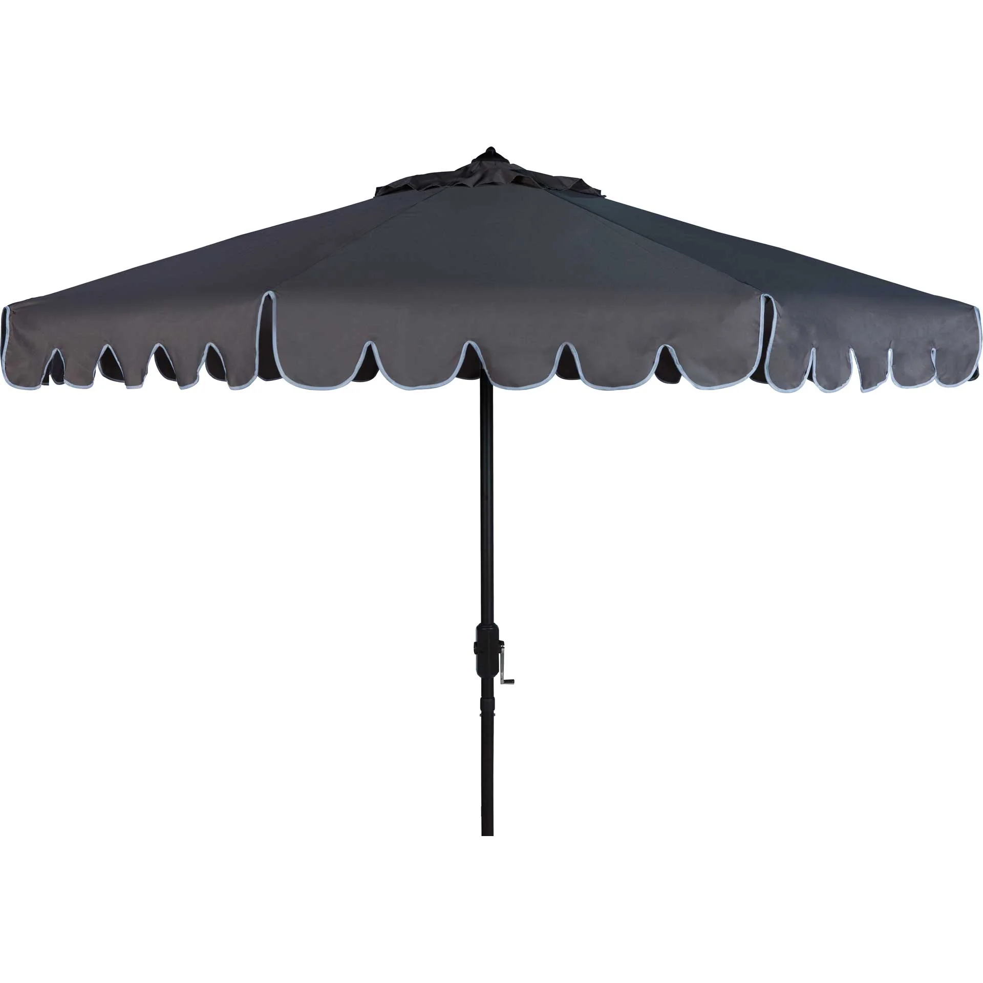 Vela Single Scallop Push Button Tilt Umbrella Gray/White - Image 2