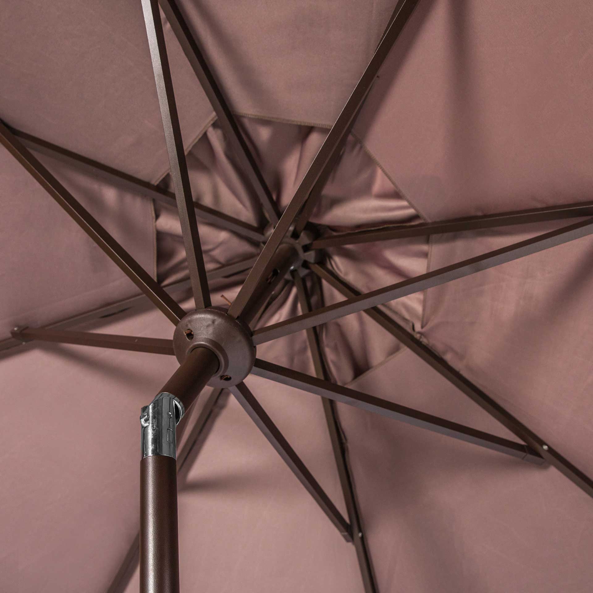 Vela Single Scallop Push Button Tilt Umbrella Gray/White - Image 3