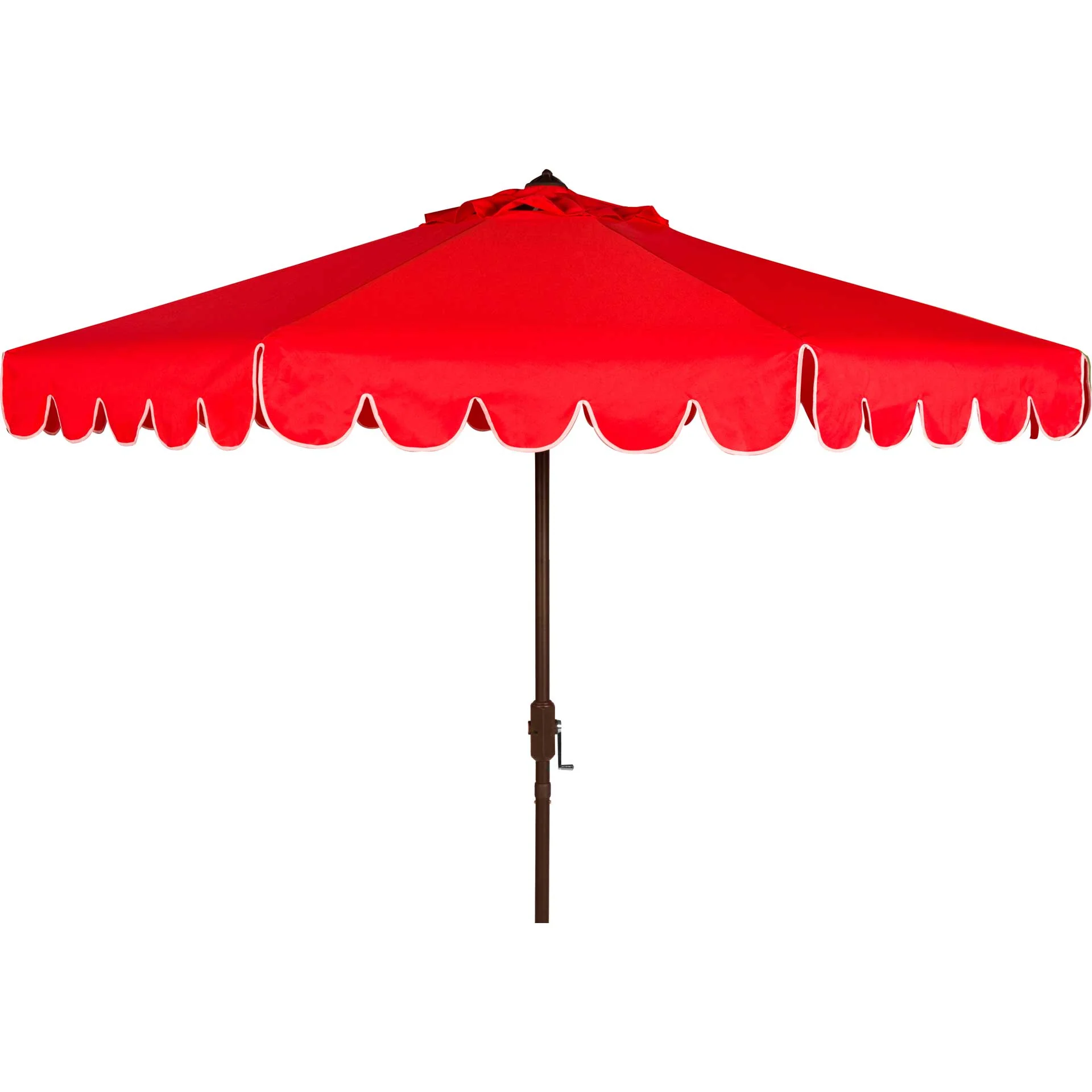Vela Single Scallop Push Button Tilt Umbrella Red/White - Image 2