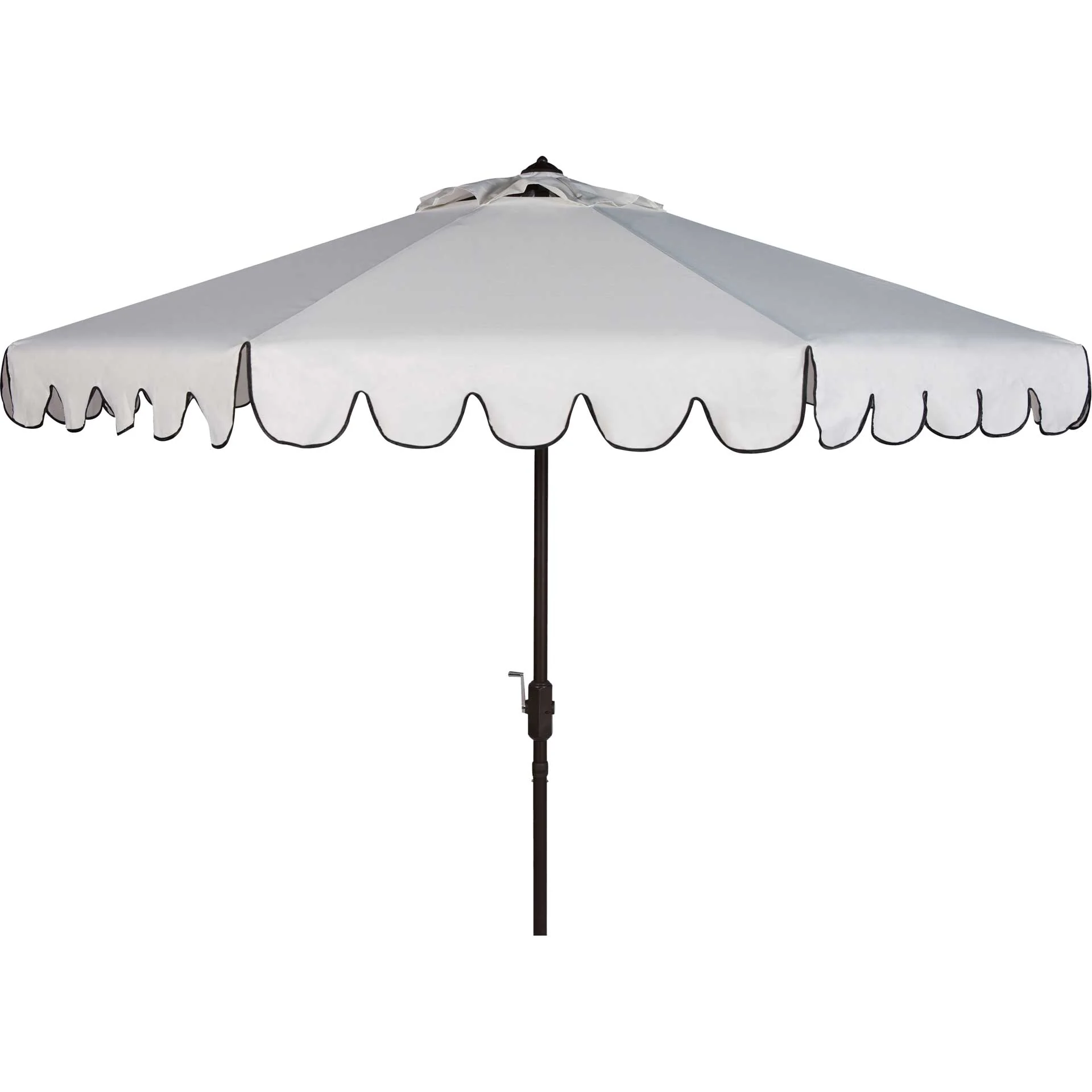 Vela Single Scallop Push Button Tilt Umbrella White/Black - Image 2