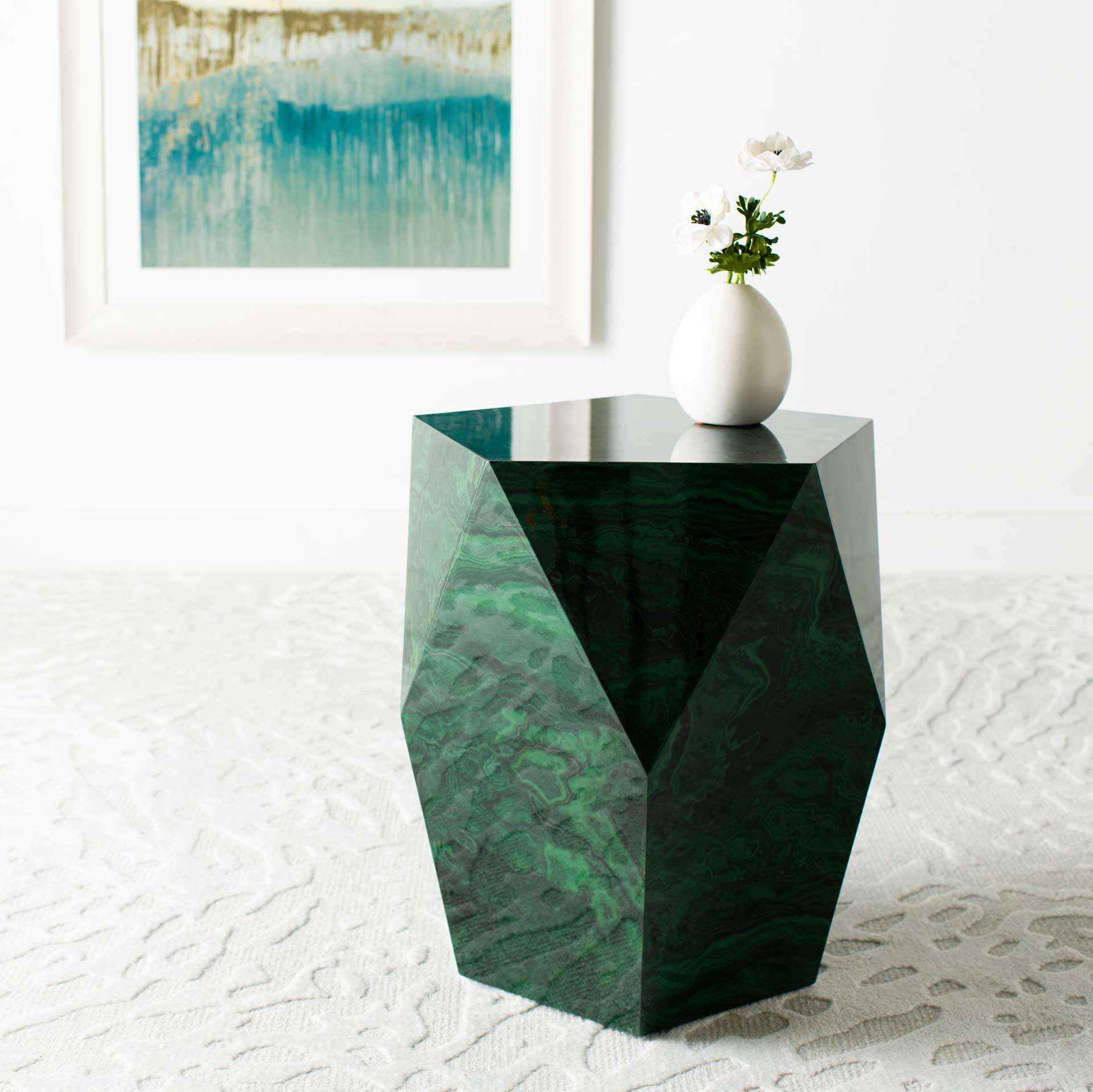 Velora Malachite End Table Jade - Image 7