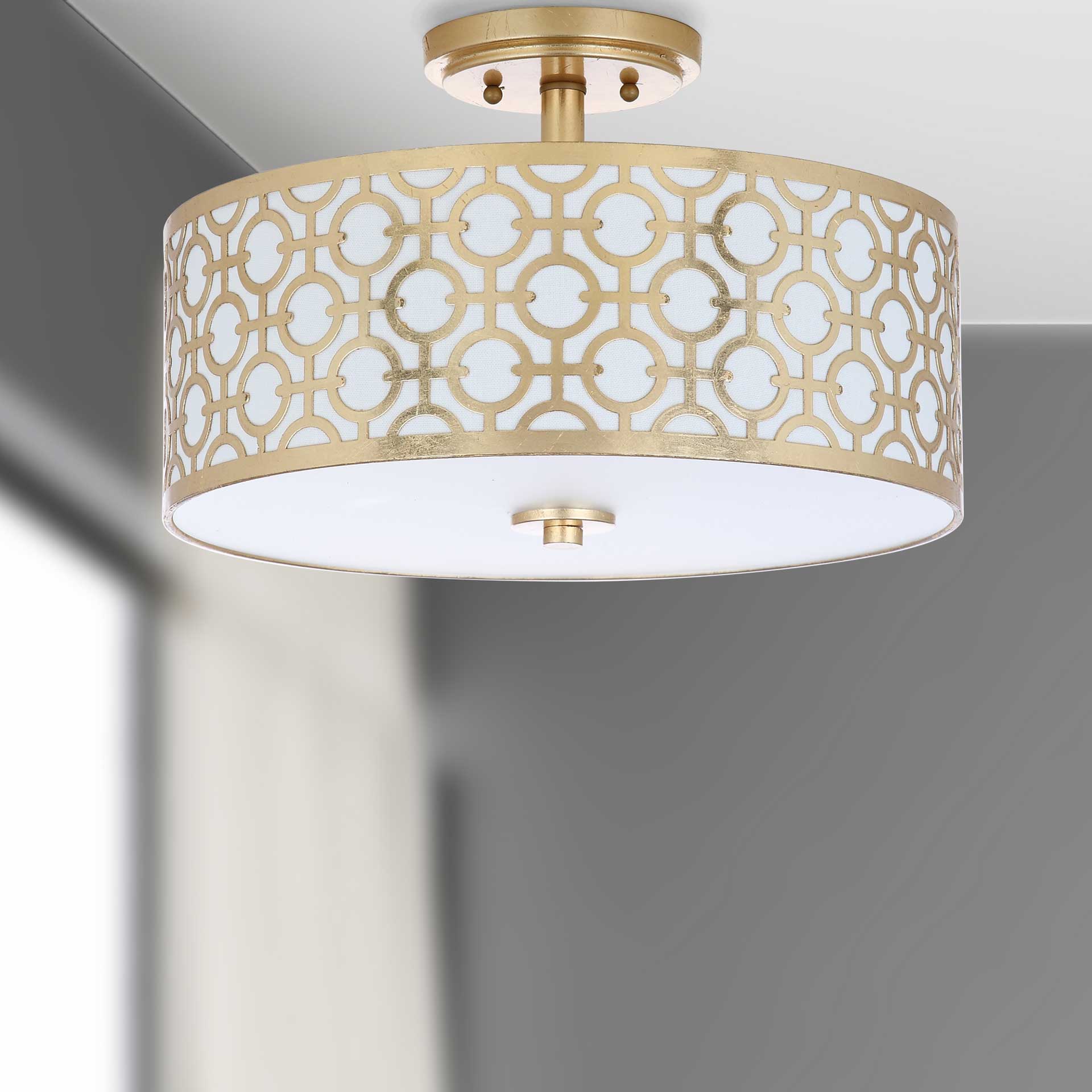 Velvet Poms Gold Flush Mount Gold - Image 3
