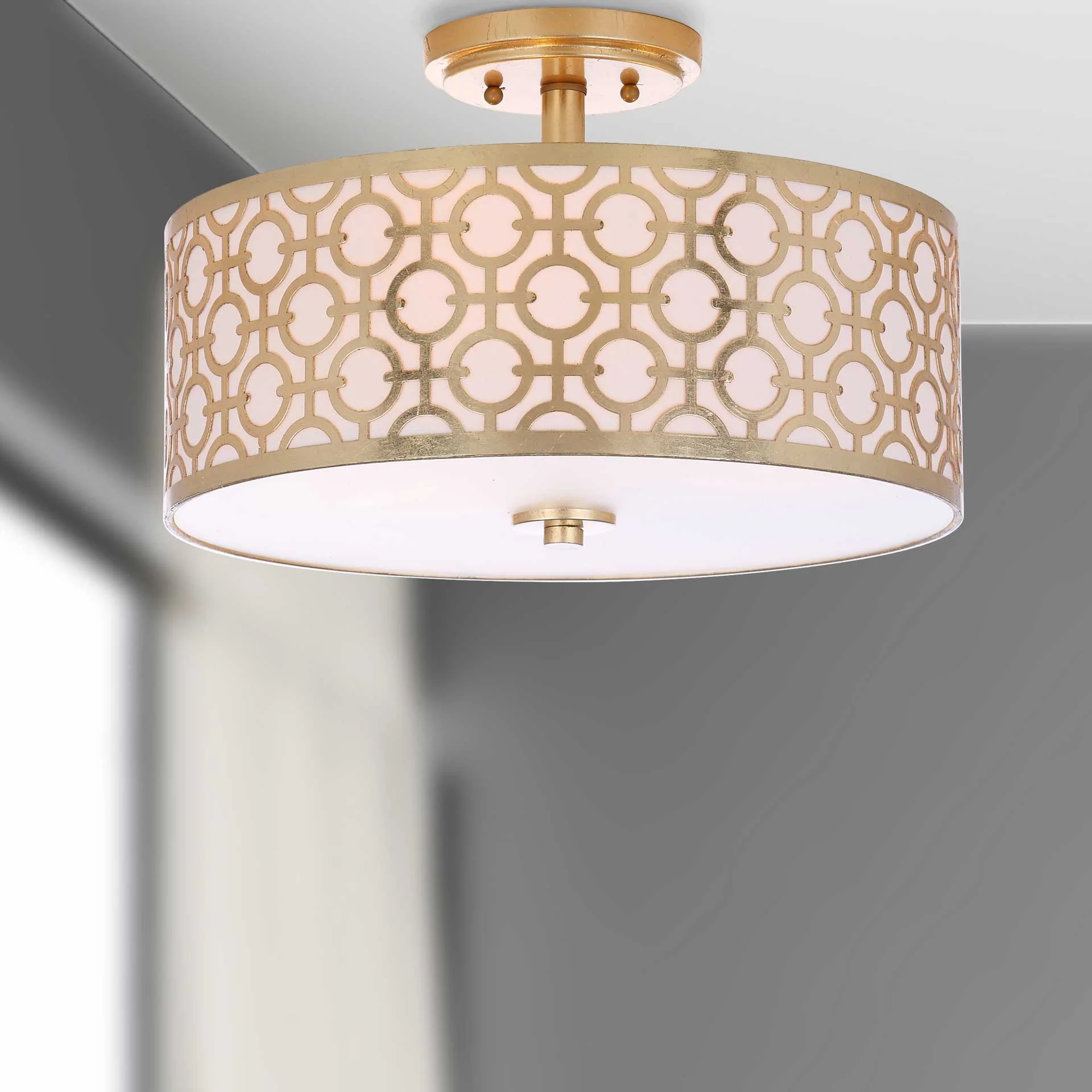 Velvet Poms Gold Flush Mount Gold - Image 4
