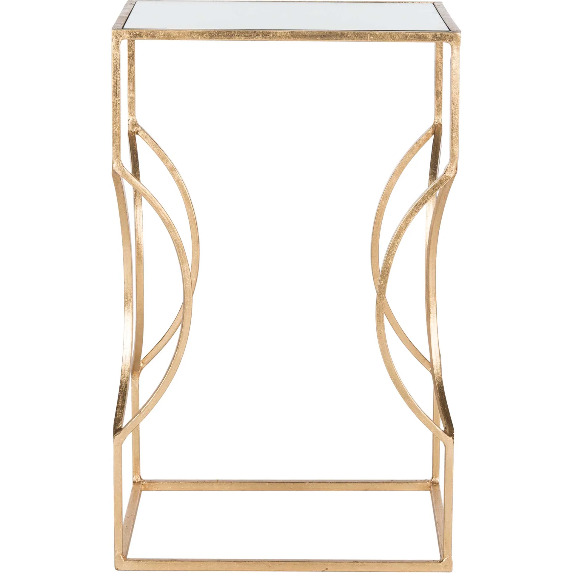 Velvet Poms Gold Leaf End Table Antique Gold - Image 2