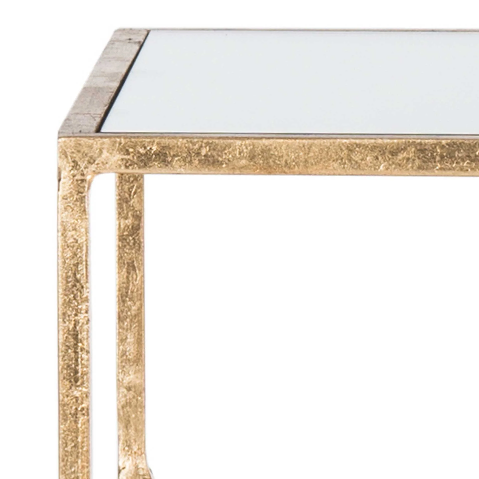 Velvet Poms Gold Leaf End Table Antique Gold - Image 3
