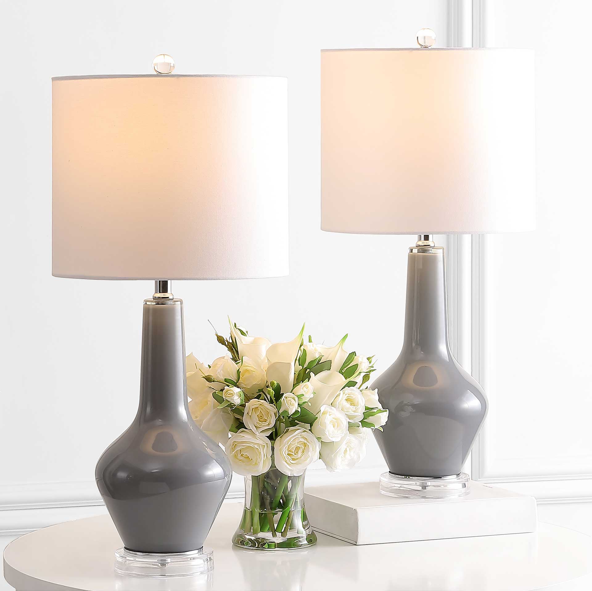 Vendome Table Lamps Smoked Gray Glass (Set of 2) - Image 6