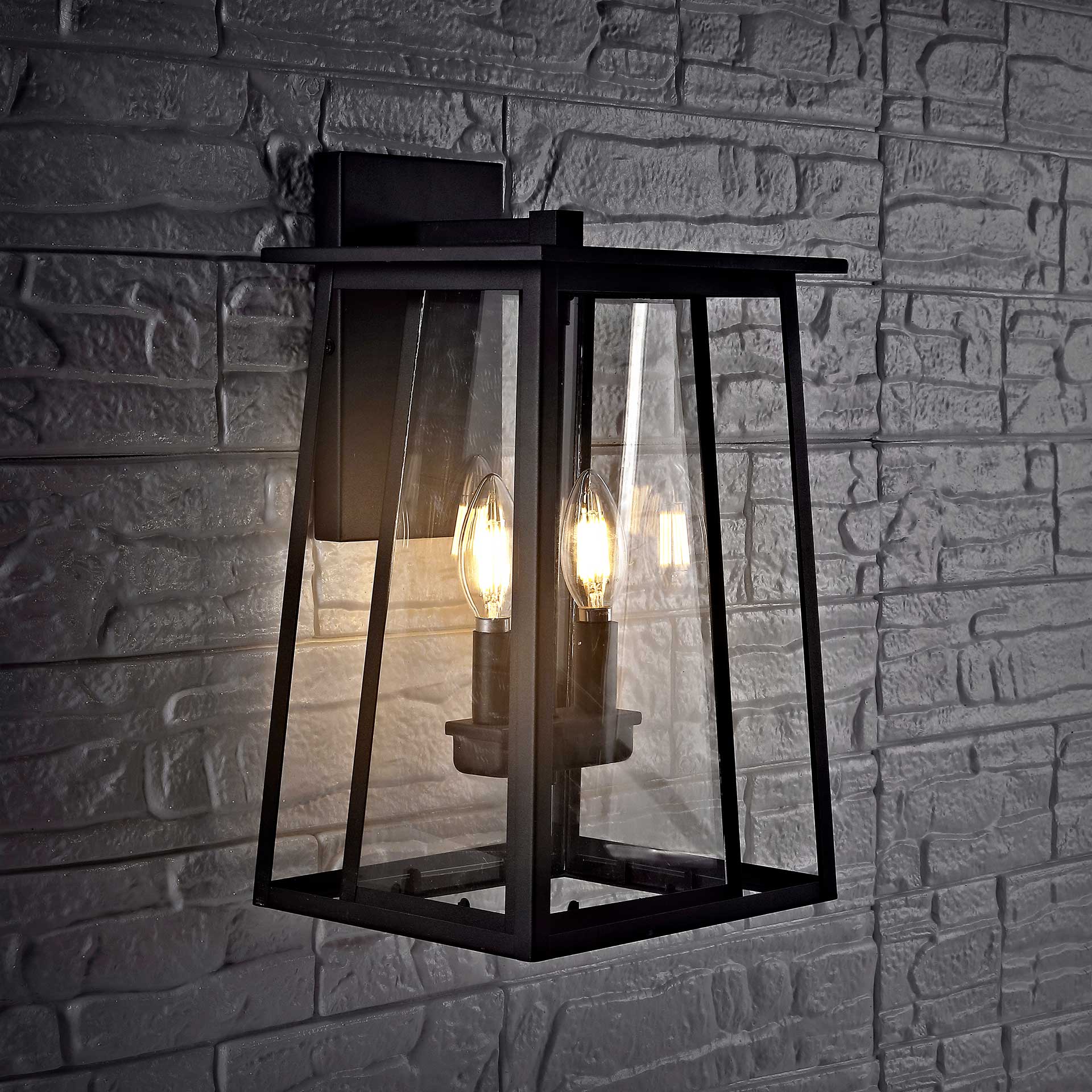Venice Outdoor Wall Lantern Black - Image 3
