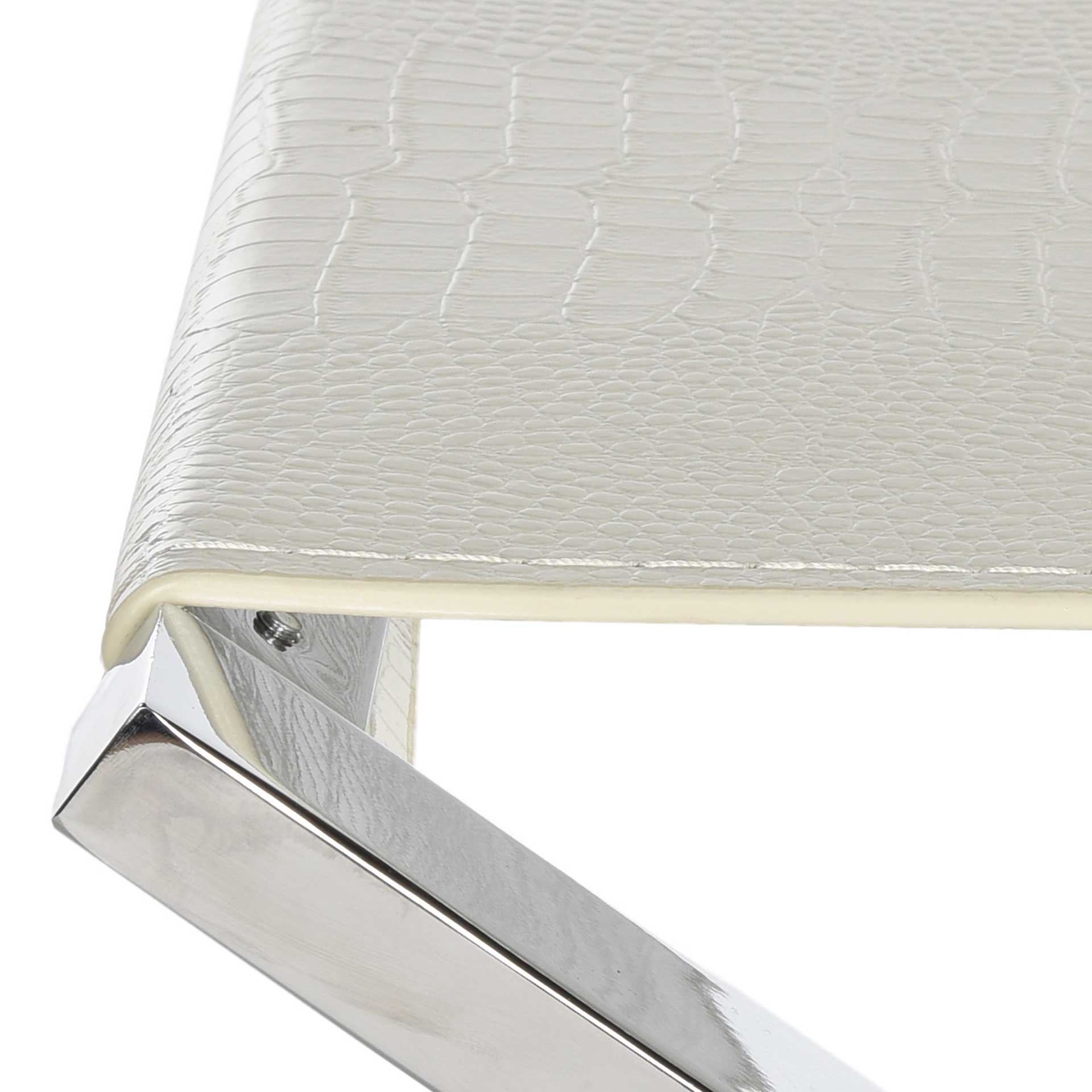 Ventura Bench White/Crocodile/Chrome - Image 3