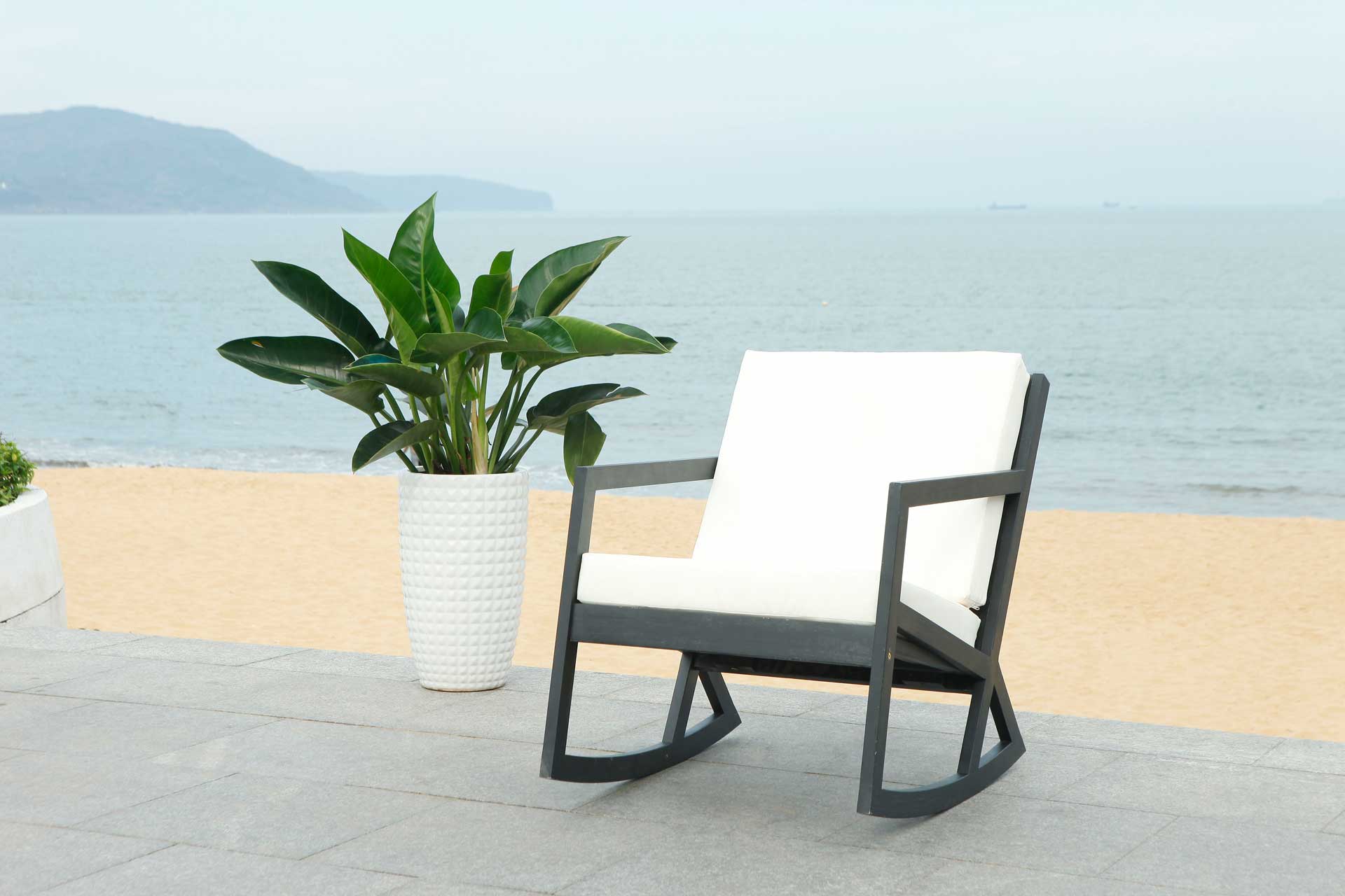 Venus Rocking Chair Black/White - Image 6