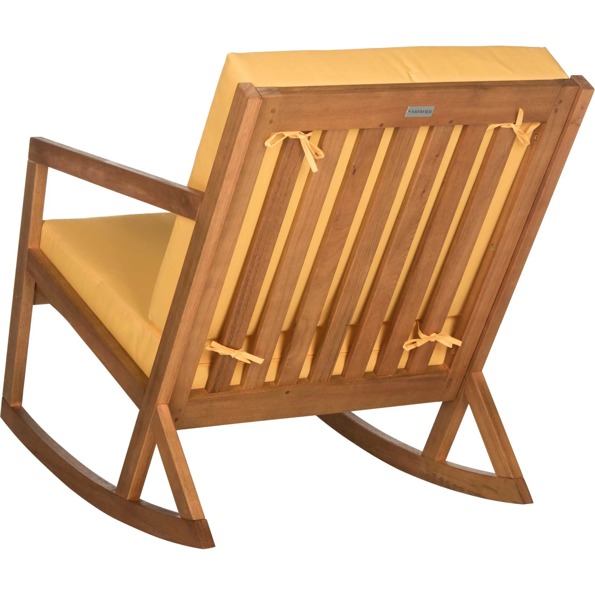 Venus Rocking Chair Teak Brown/Yellow - Image 3