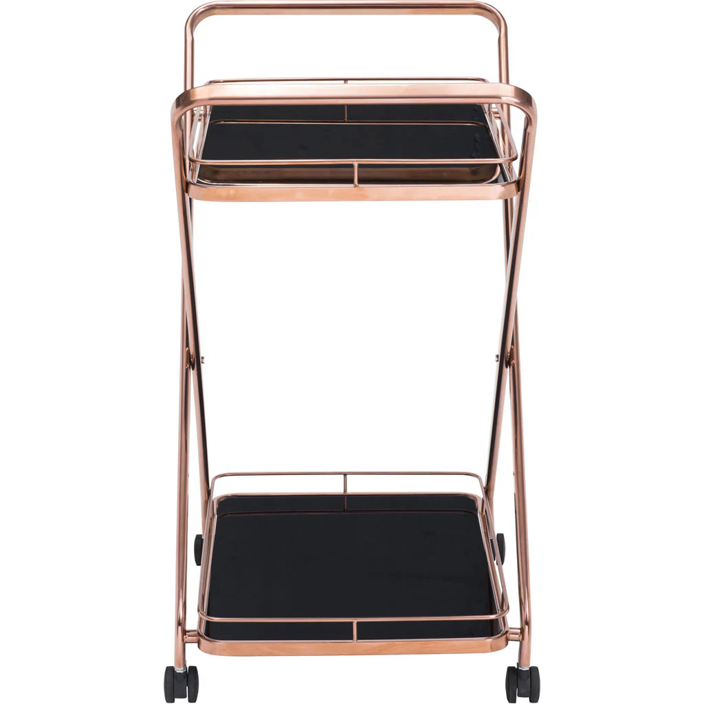 Vercelli Serving Cart Rose Gold - Image 2