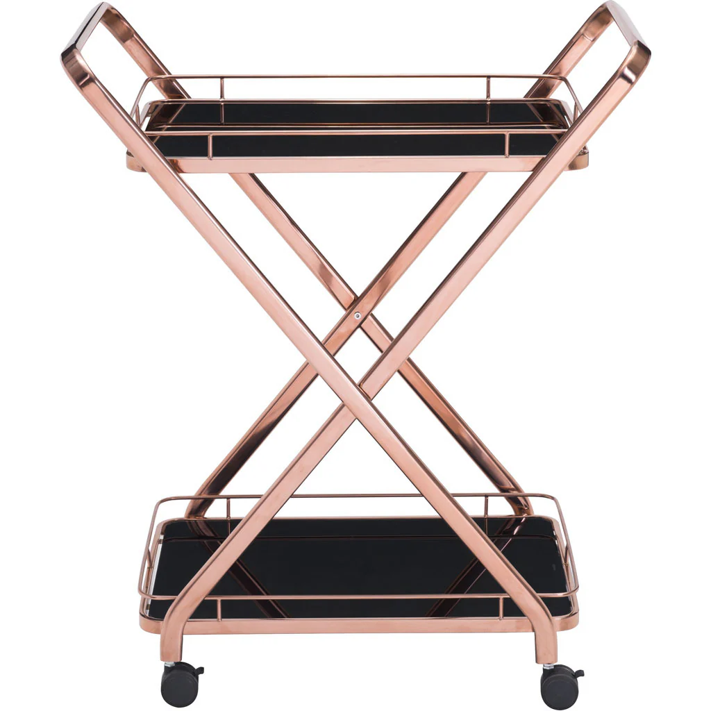 Vercelli Serving Cart Rose Gold - Image 3