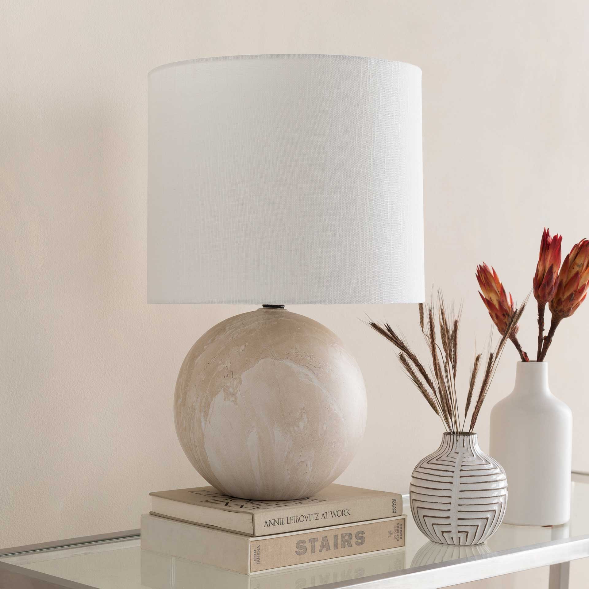 Vicenzia Table Lamp Cream/White/Natural - Image 6