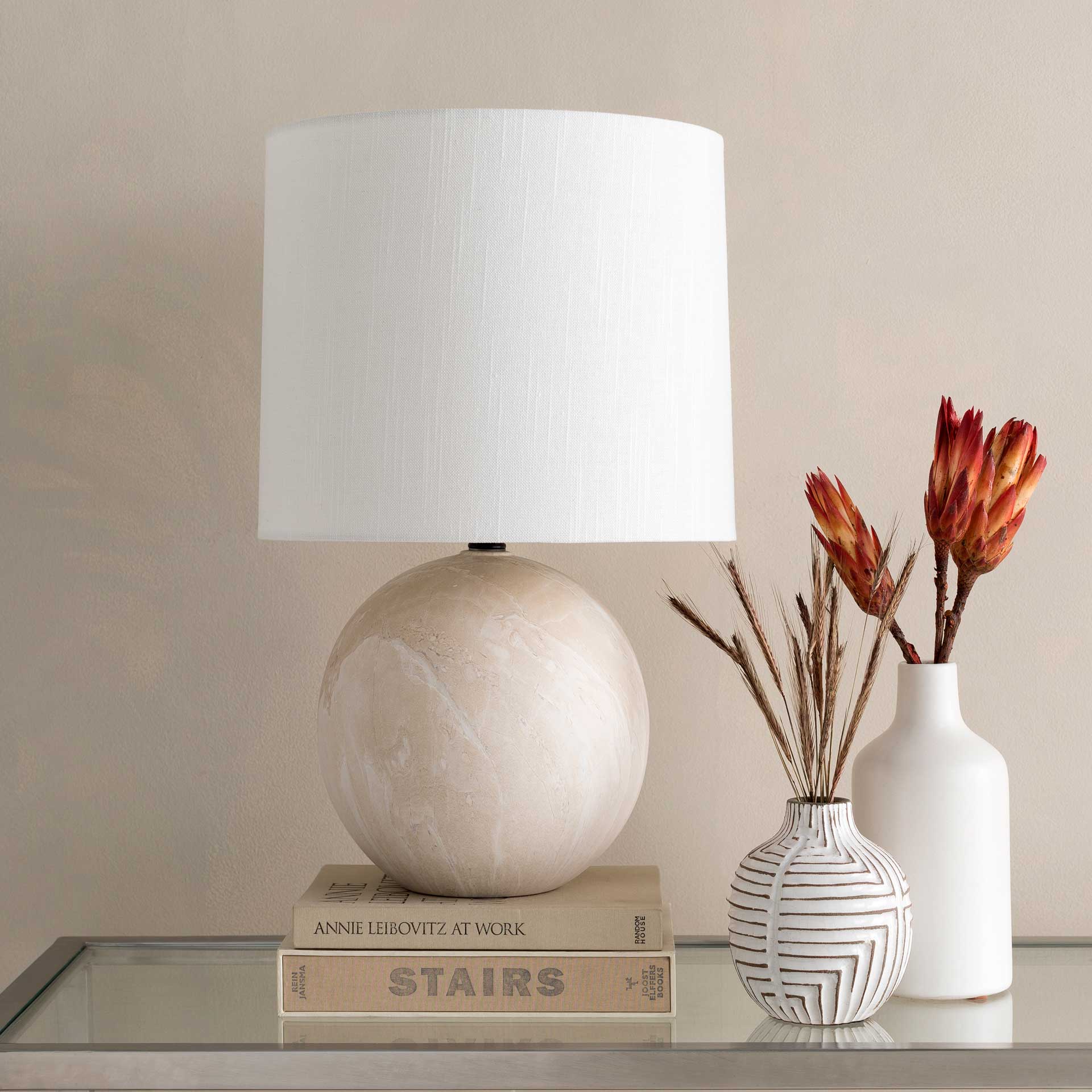 Vicenzia Table Lamp Cream/White/Natural - Image 7