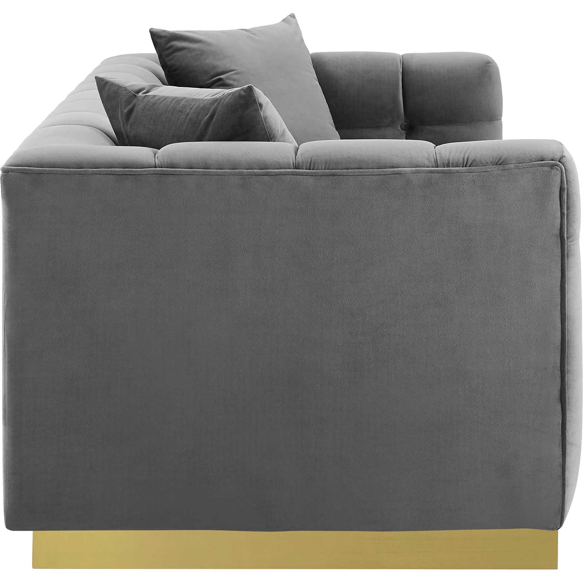 Victor Biscuit Tufted Velvet Sofa Gray - Image 3