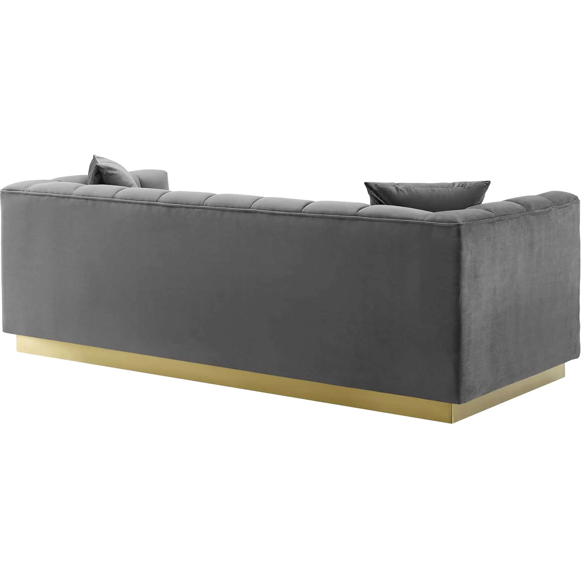 Victor Biscuit Tufted Velvet Sofa Gray - Image 4