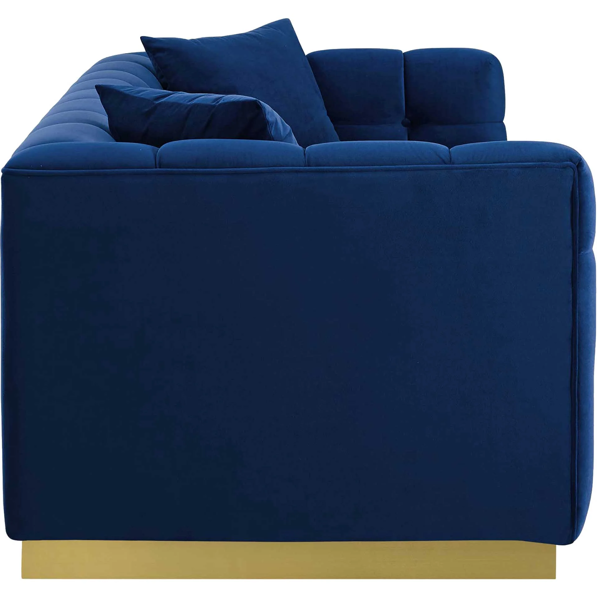 Victor Biscuit Tufted Velvet Sofa Navy - Image 3