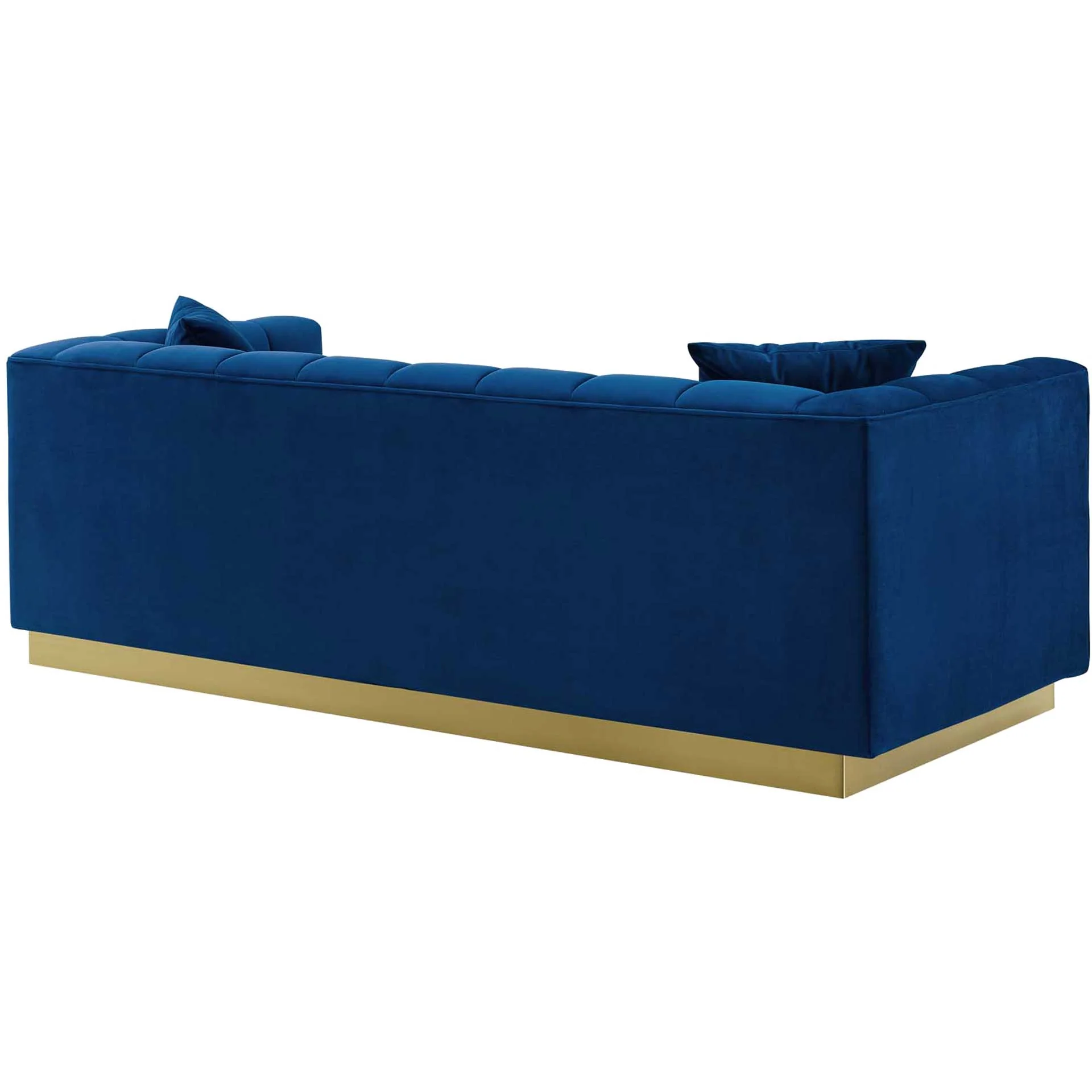 Victor Biscuit Tufted Velvet Sofa Navy - Image 4