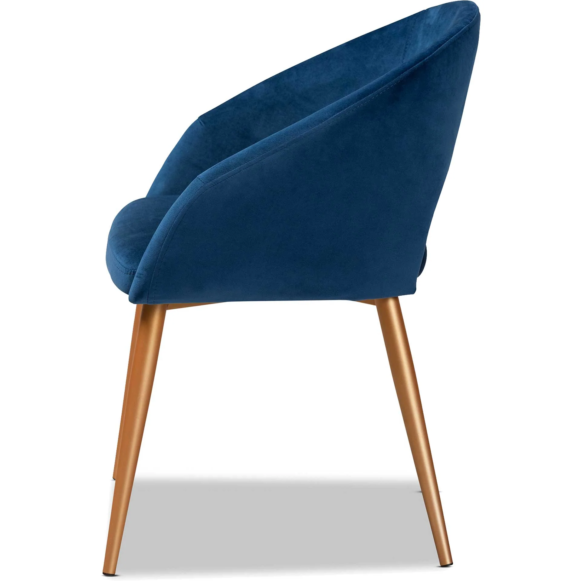 Victor Velvet Fabric Upholstered Dining Chair Navy/Gold - Image 3
