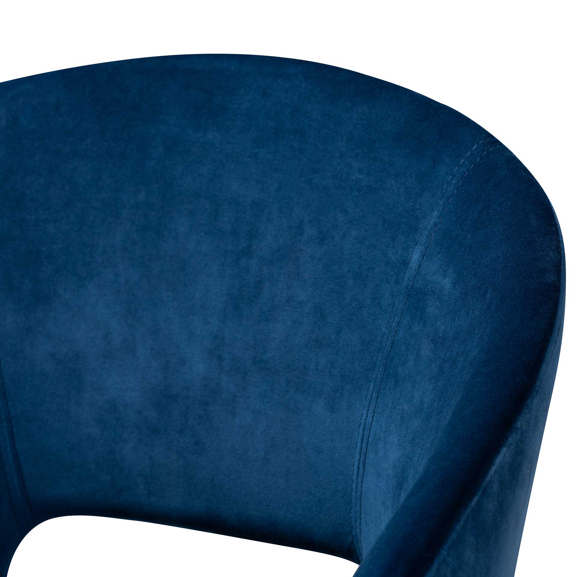 Victor Velvet Fabric Upholstered Dining Chair Navy/Gold - Image 5
