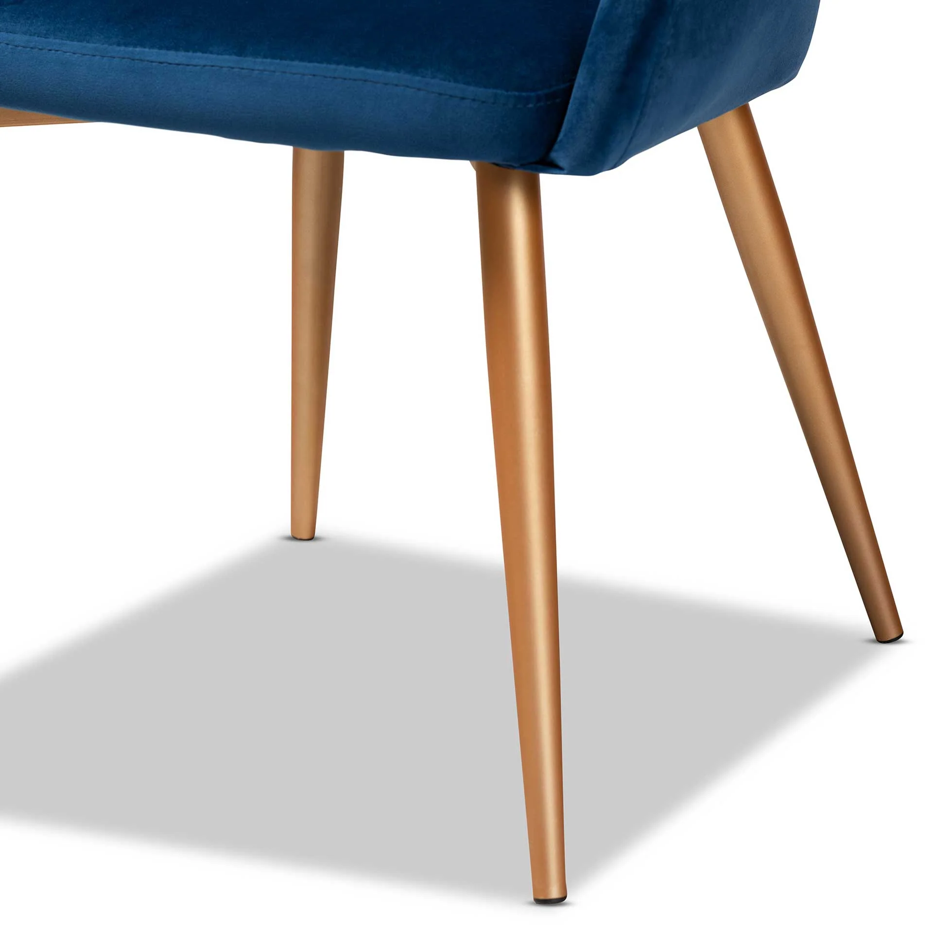 Victor Velvet Fabric Upholstered Dining Chair Navy/Gold - Image 6
