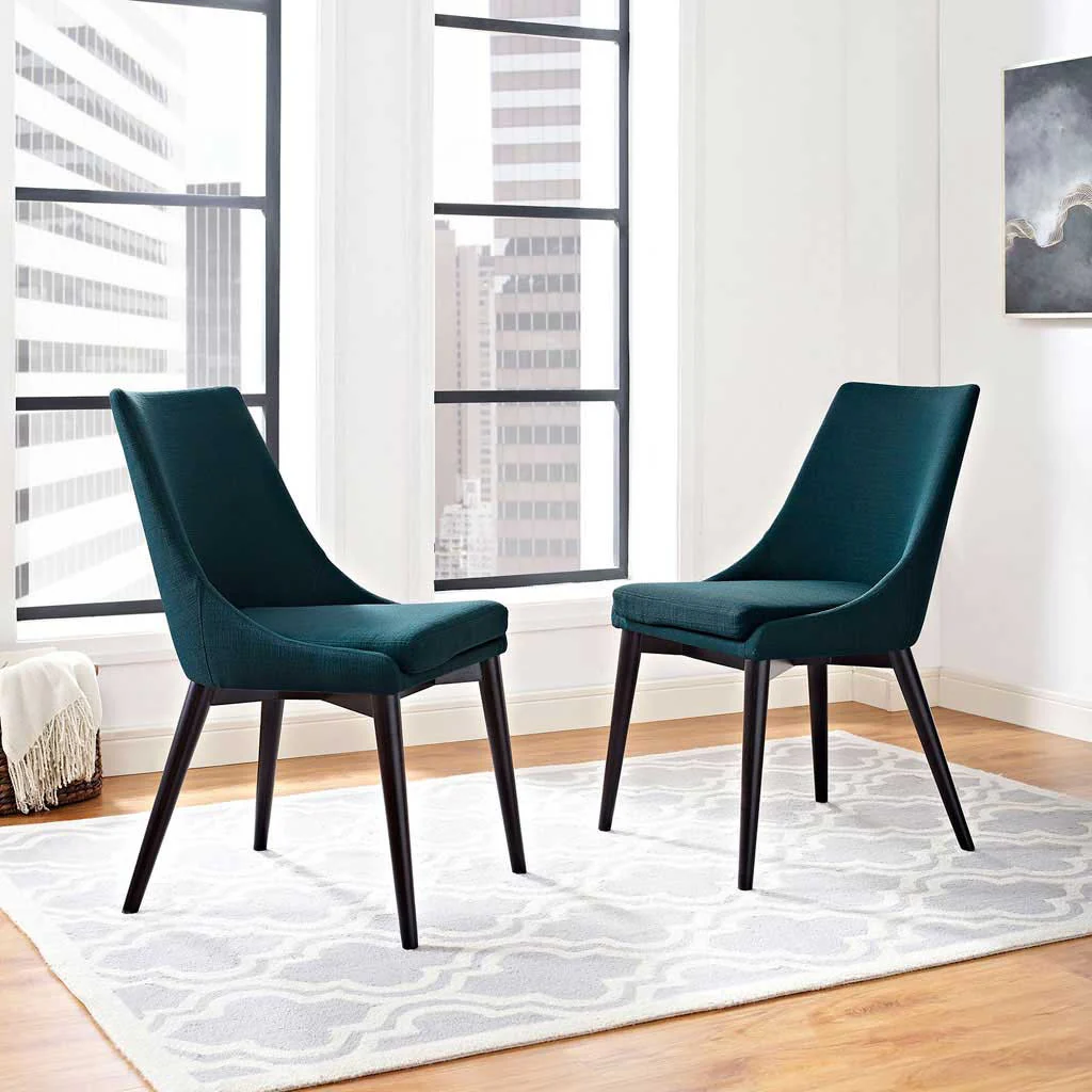Victoria Fabric Dining Chair Azure - Image 4
