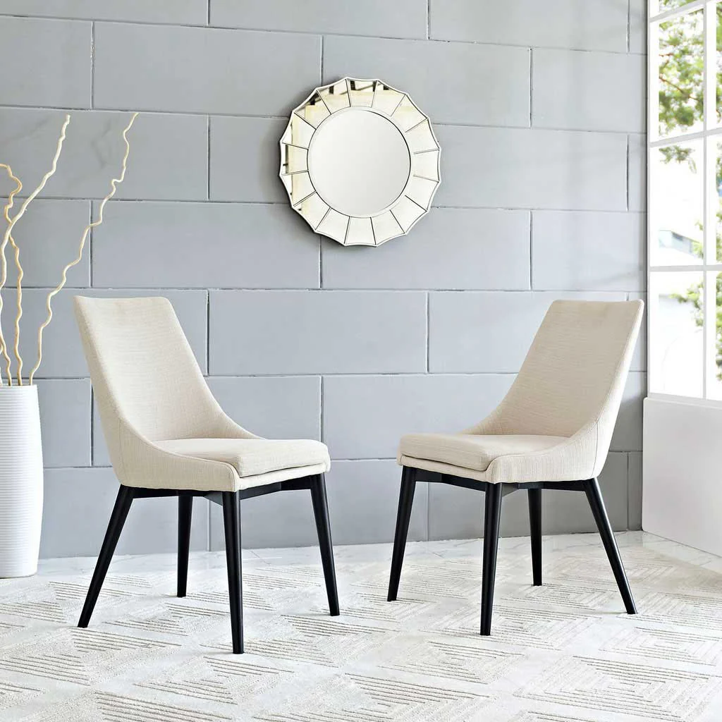 Victoria Fabric Dining Chair Beige - Image 4