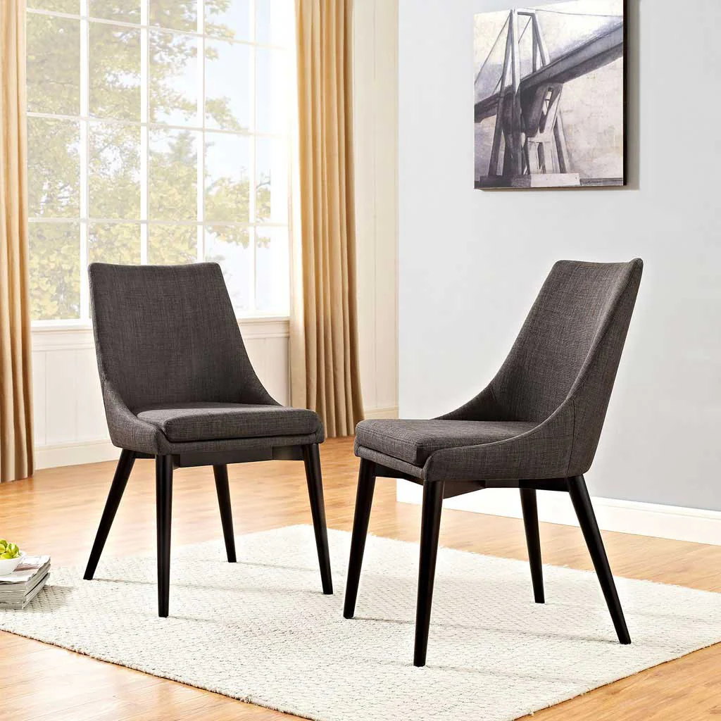Victoria Fabric Dining Chair Brown - Image 4