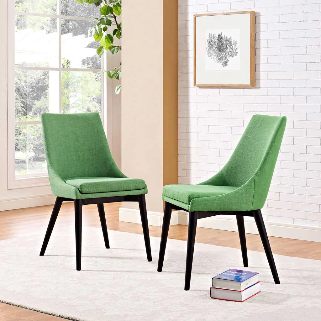Victoria Fabric Dining Chair Green - Image 4