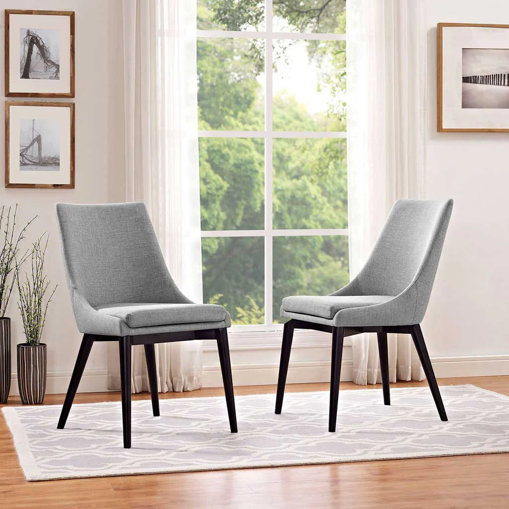 Victoria Fabric Dining Chair Light Gray - Image 4