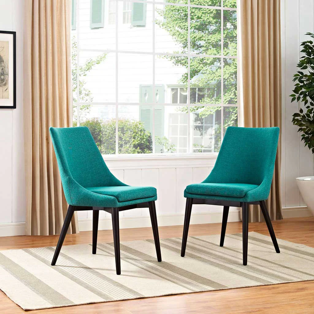 Victoria Fabric Dining Chair Teal - Image 4