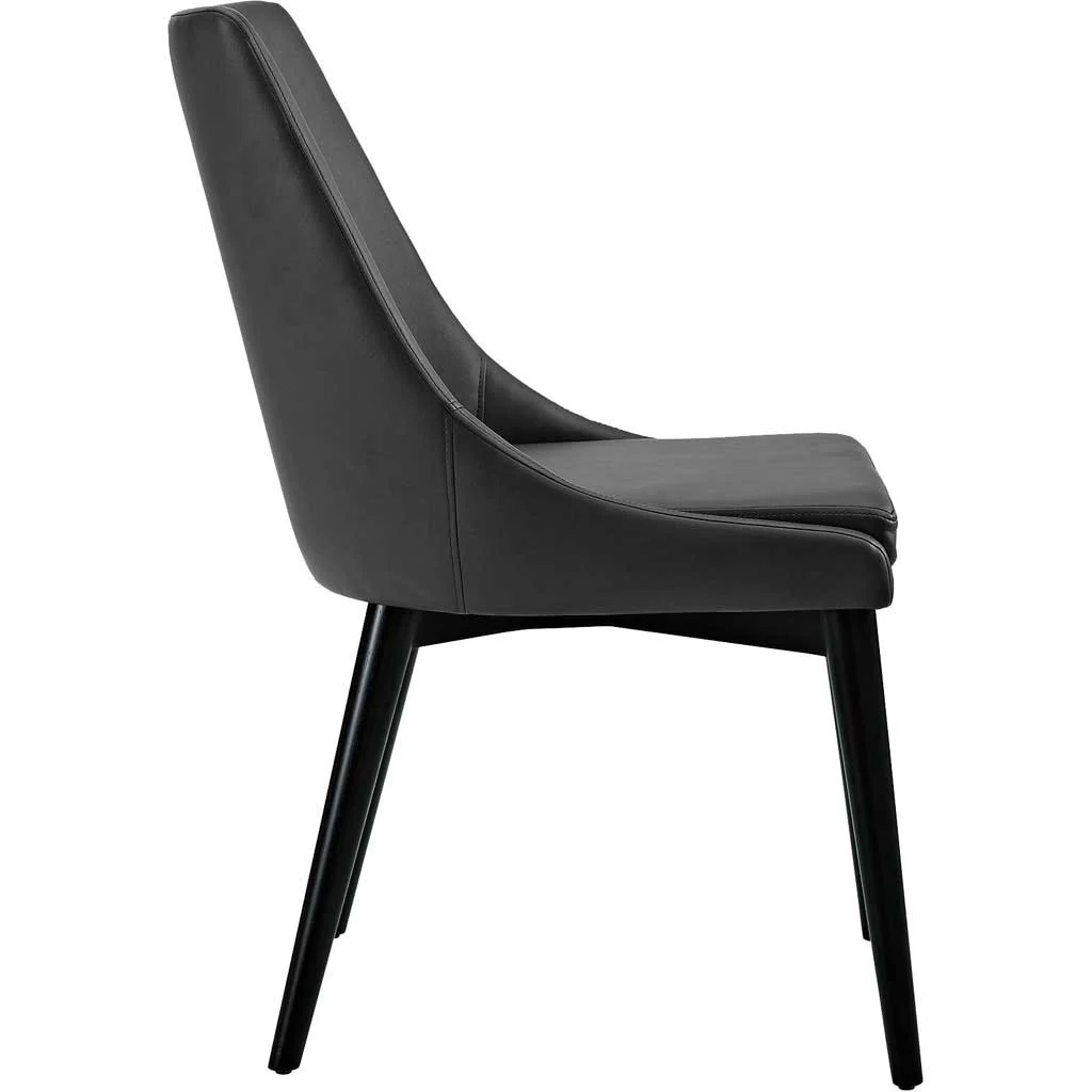 Victoria Vinyl Dining Chair Black - Image 2