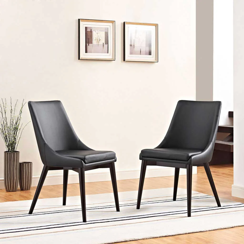 Victoria Vinyl Dining Chair Black - Image 4