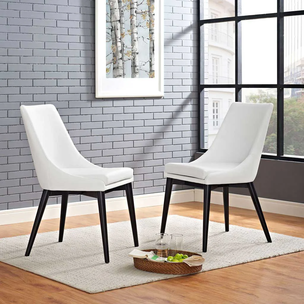 Victoria Vinyl Dining Chair White - Image 4