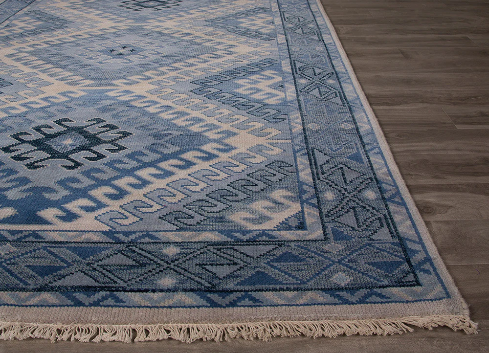Village Hobbs Dusty Blue/Blue Heaven Area Rug - Image 3