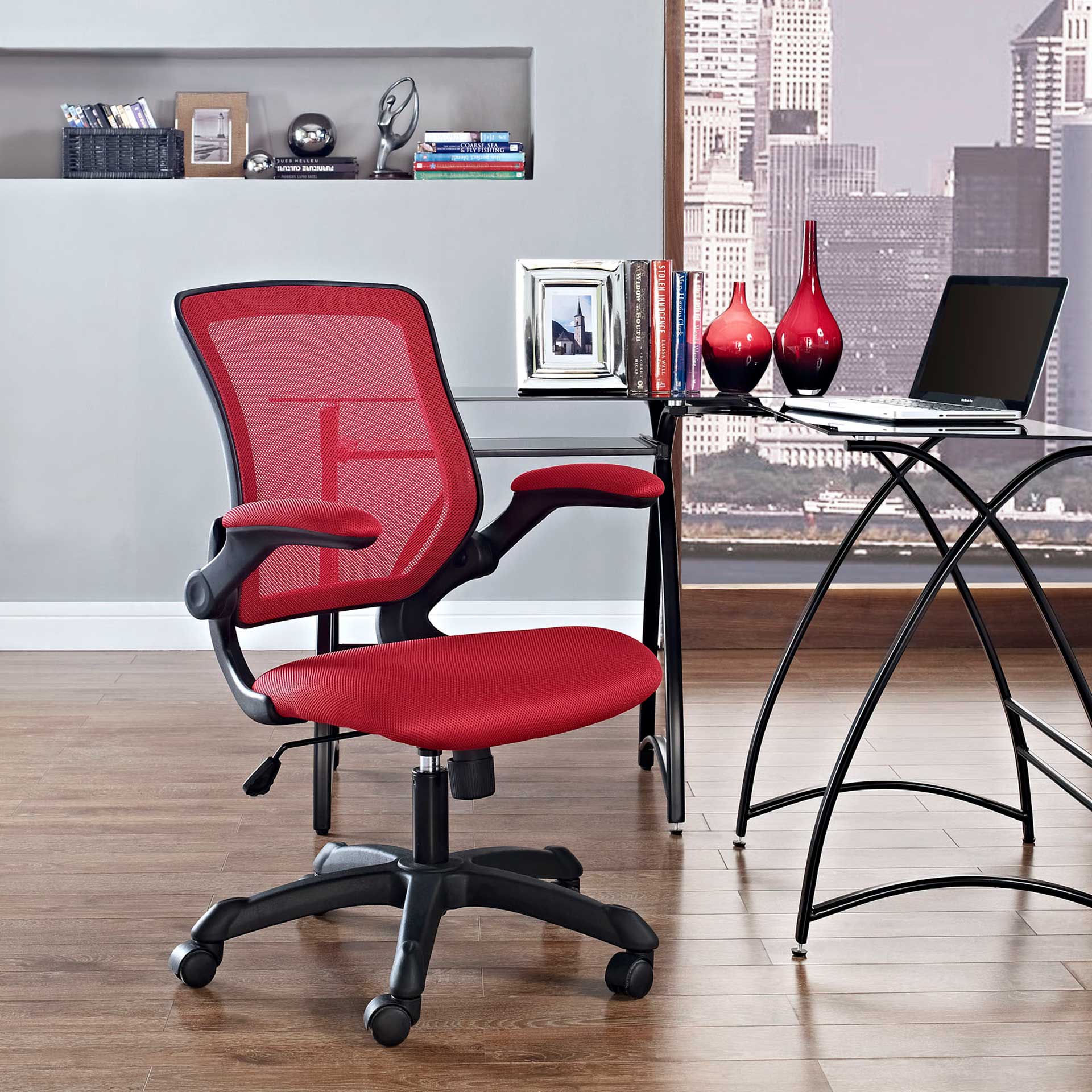 Vincent Mesh Office Chair Red - Image 4