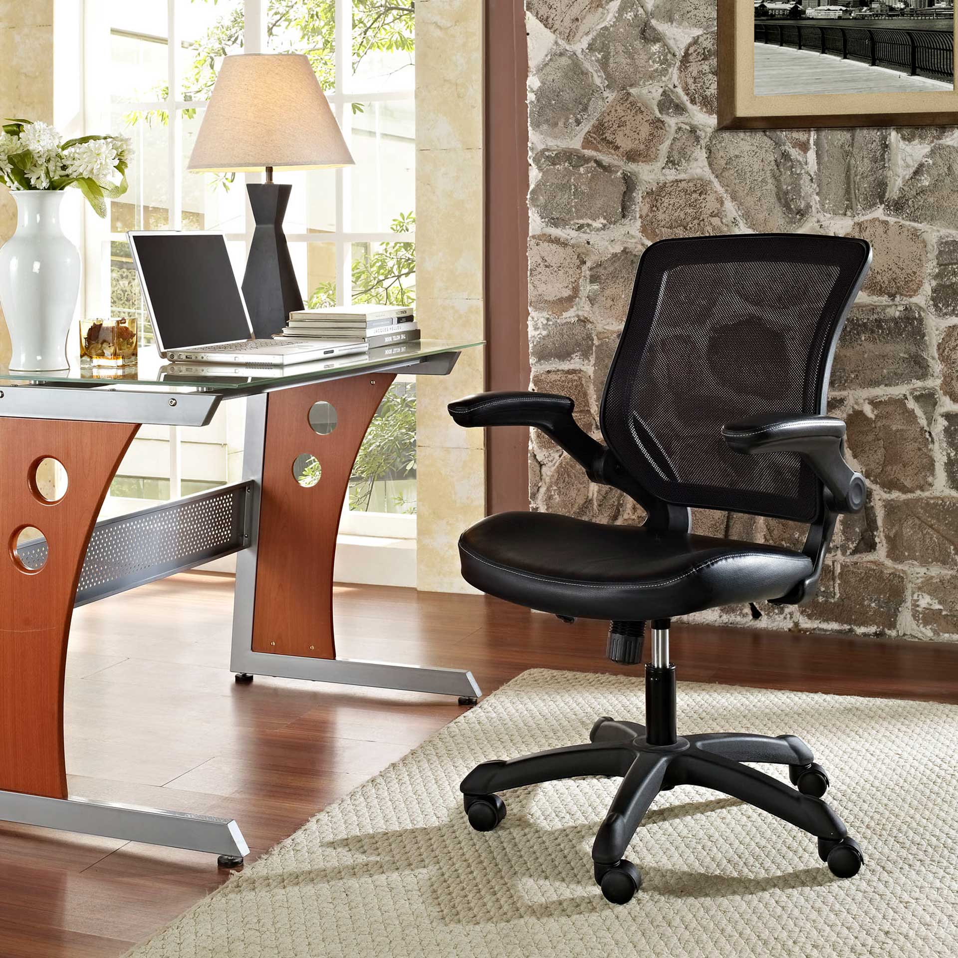 Vincent Vinyl Office Chair Black - Image 4