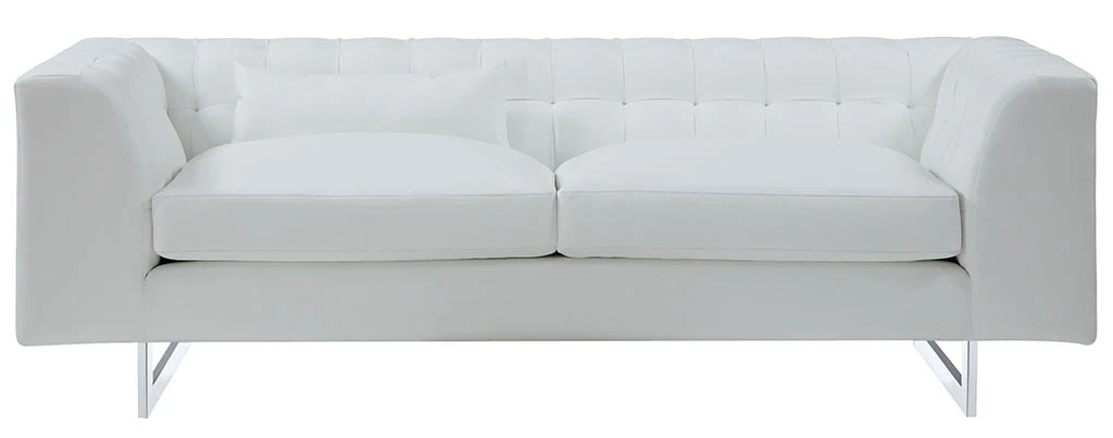 Vincent White Leather Sofa - Image 2