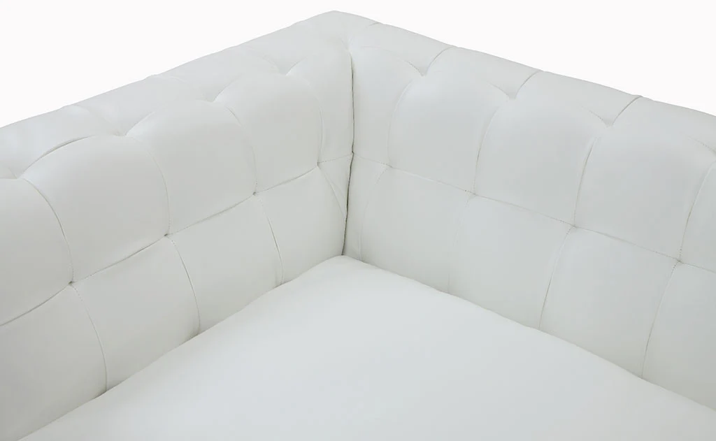 Vincent White Leather Sofa - Image 4