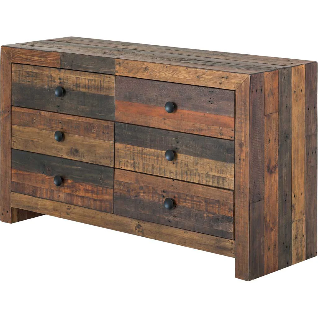 Vintage 6 Drawer Dresser Bright - Image 3